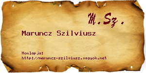 Maruncz Szilviusz névjegykártya